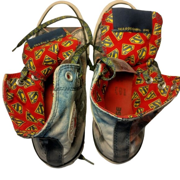 Converse All Star Shoes Superman High Top Men 5 Women 7 DC High Top Sneakers - Picture 12 of 16